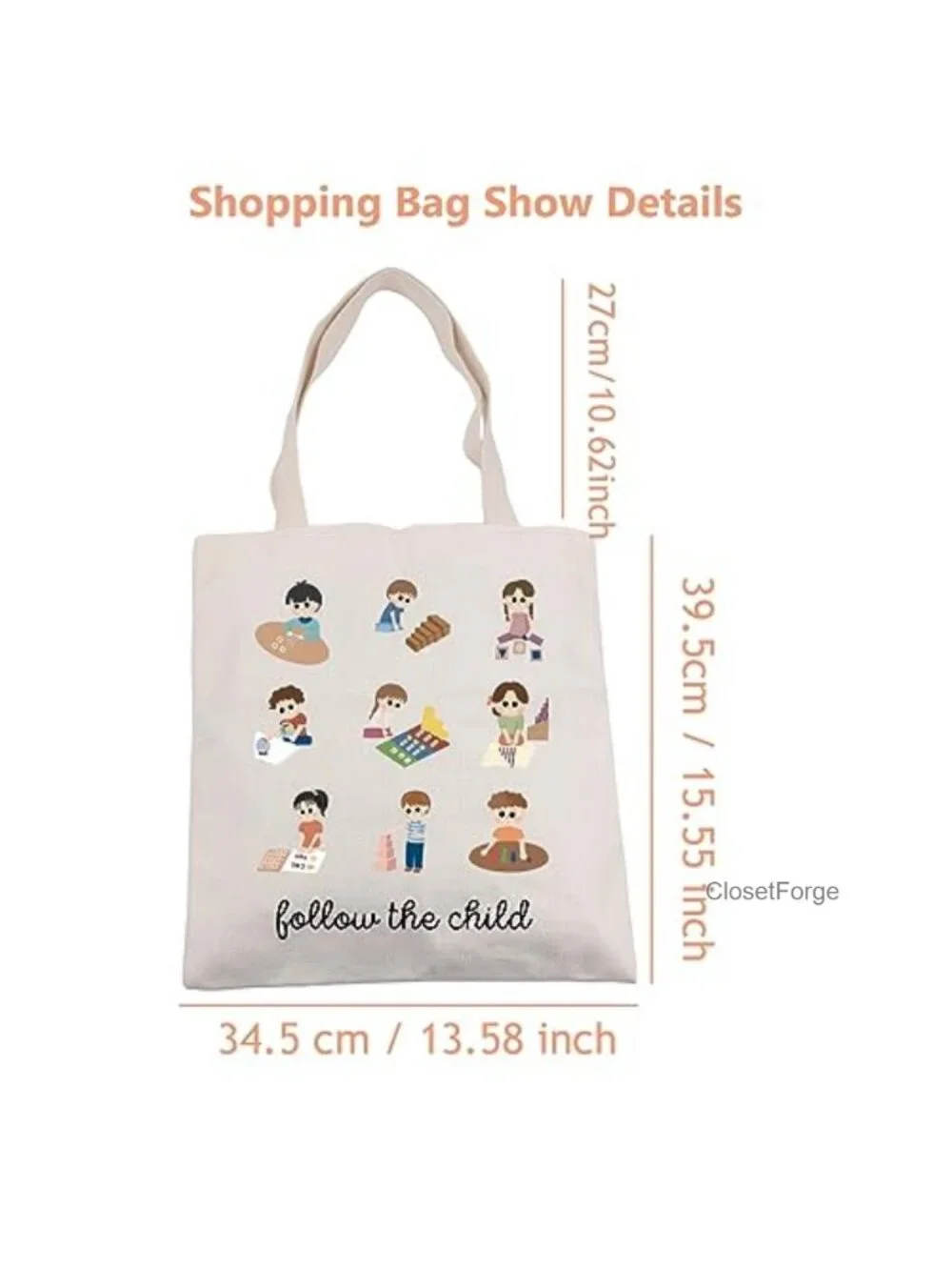 Canvas Tote Bag for Women Large Waterproof Shoulder Bag
